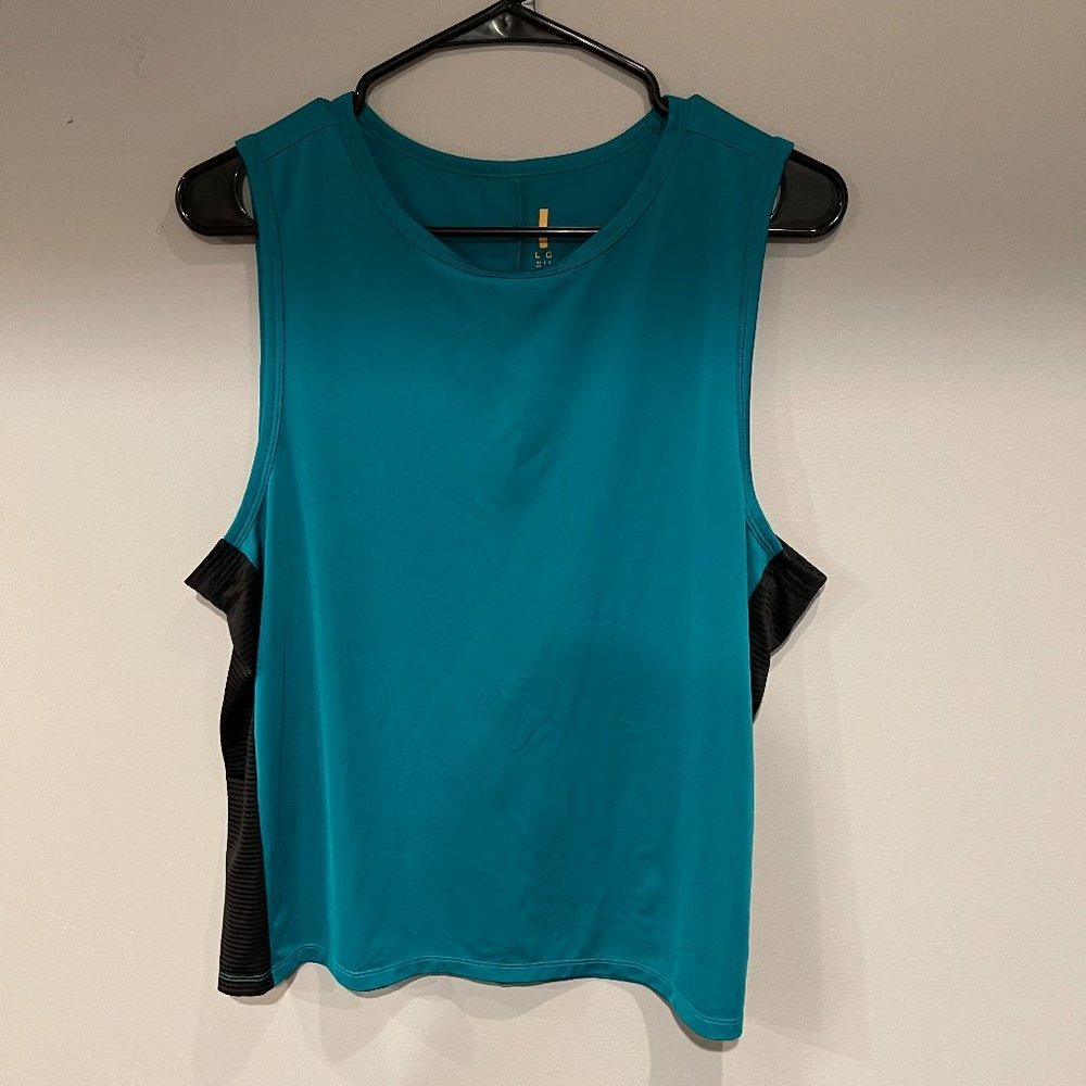 Lucy Teal & Mesh Workout Tank Top